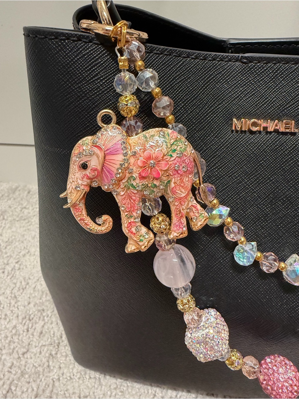 Pink Elephant Purse Chain - Picture 2 of 3
